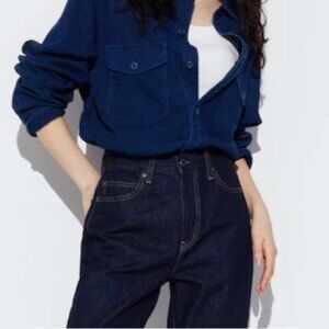 UNIQLO HIGH RISE STRAIGHT Regular Fit JEANS fabric by kaihara, dark wash